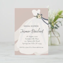 Invitación Duste novia floral rosa con ducha de novia