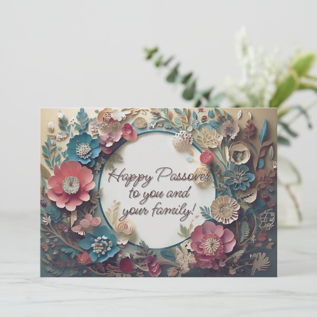 Invitación Duste Pascua Primavera Rústica Elegante (Anverso de pie)