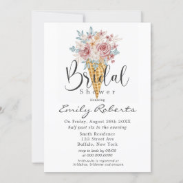 Invitación Duste rosa azul tan helado crema de hielo cone duc