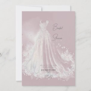 Invitación Duste Rosa Boda Vestido Bridal Shower