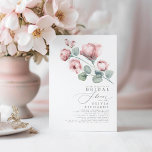 Invitación Duste Rosa Floral Elegante Ducha Mínima Bridal<br><div class="desc">Elegantes invitaciones a duchas de novias rosadas con polvo floral</div>