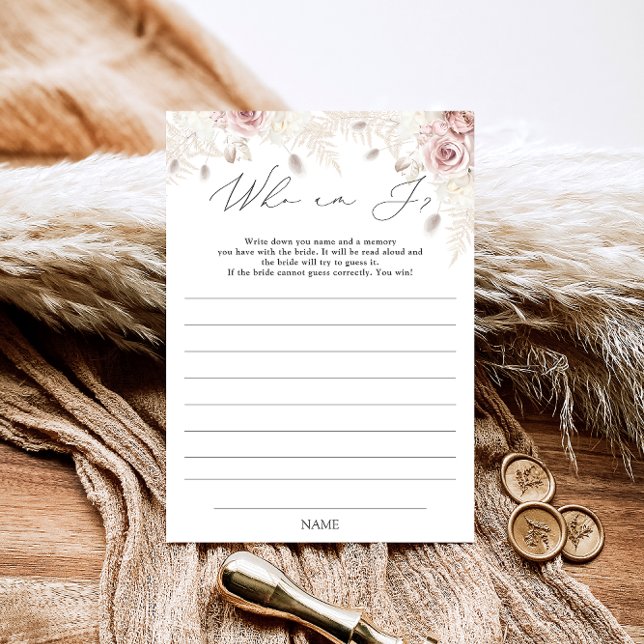 Invitación Duste Rosa Moda Boho ¿Quién soy? (Subido por el creador)