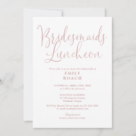 Invitación Duste Rosa Rosa Elegante Bridesmaids Luncheon