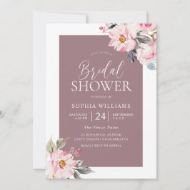 Invitación Duste Rosa Rubor rosa Floral Bridal Shower