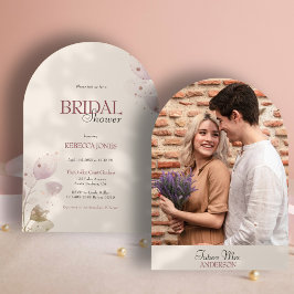 Invitación Duste Rubor Pink Floral Arch Photo Briower