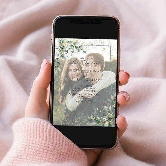 Invitación Duste vegetación botánica Boda de fotografía de Go (Subido por el creador)
