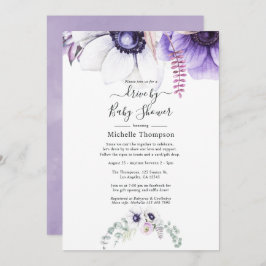 Invitación Duste Violeta Acuarela Floral Por Ducha