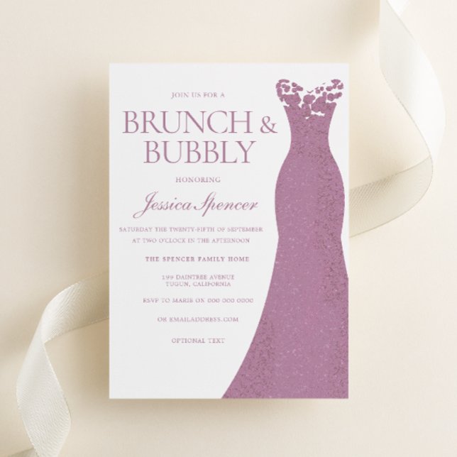Invitación Dusto vestido rosa Vestido Bridal Ducha Brunch & B (Subido por el creador)