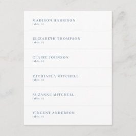Invitación Dusty Blue and White Wedding Place Name Card DIY