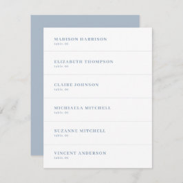 Invitación Dusty Blue and White Wedding Place Name Card DIY
