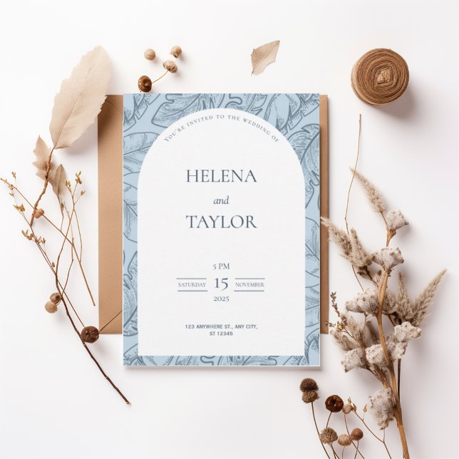 Invitación Dusty Blue Arch Wedding Invitation (Subido por el creador)