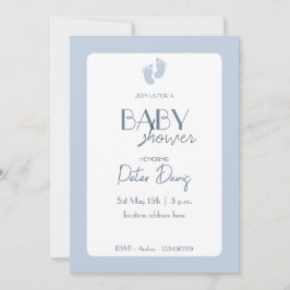 Invitación Dusty Blue Baby Boy Baby Shower