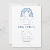 Dusty Blue Baby Boy estilo Boho Baby Shower