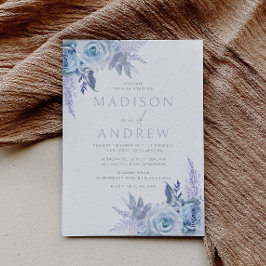 Invitación Dusty Blue Beautiful Boda floral