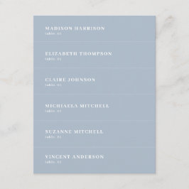 Invitación Dusty Blue Boda Place Name Card
