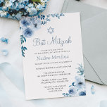 Invitación Dusty Blue Bohemira Floral Bat Mitzvah<br><div class="desc">Invitación a Mitzvah de Bate Floral Azul Dusty Blue Bohemian. Para una mayor personalización,  haga clic en el enlace "personalizar adicional" y utilice nuestra herramienta de diseño para modificar esta plantilla. Si necesita ayuda o elementos coincidentes,  por favor contáctame.</div>