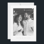 Invitación Dusty Blue Boho Photo Boda Modern<br><div class="desc">Hermoso boho Dusty Blue,  simple,  elegante,  minimalista invitación a la boda. Personalizable completo con tu foto,  nombres,  fechas,  ubicación y colores para coincidir con tu tema boda.</div>