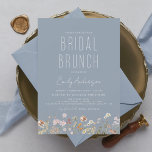 Invitación Dusty Blue Boho Wildflower Bridal Brunch Shower<br><div class="desc">El minimalista Boho de Flor Silvestre Elegante y Moderno Brunch de Novias - Bridal Shower for Autumn (Fall),  Invierno,  Primavera o Invitaciones de Verano - incluye hermosa y elegante tipografía de escritura para la celebración especial de Novia para ser pre - Boda.</div>