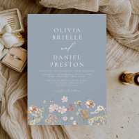 Dusty Blue Boho Wildflower Rustic Garden Wedding
