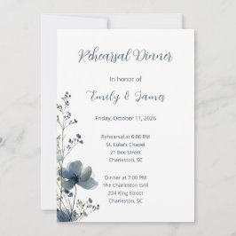 Invitación Dusty Blue Botanical Wedding