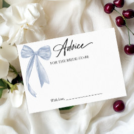 Invitación Dusty Blue Bow Bridal Shower Advisory Card