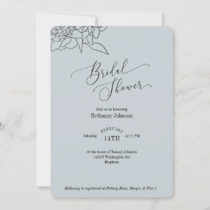 Invitación Dusty Blue Bridal Shower