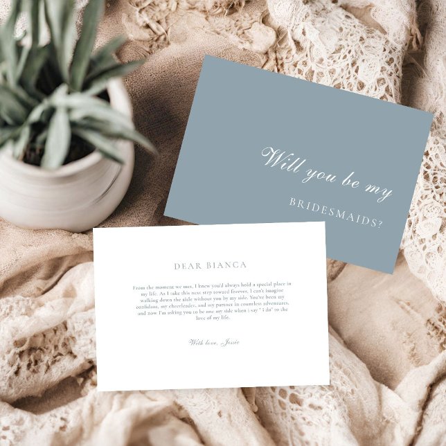 Invitación Dusty Blue  Bridesmaid Proposal Card (Subido por el creador)