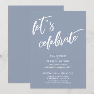 Invitación Dusty Blue Celebremos la recepción de bodas