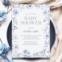 Dusty Blue Chinoiserie Boy Baby Shower