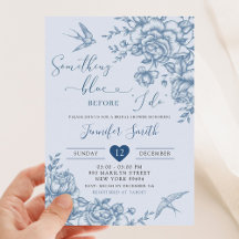 Dusty Blue Chinoiserie Vintage Floral Bridal