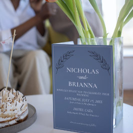 Invitación Dusty Blue Classic Minimalista Boda de Boho modern