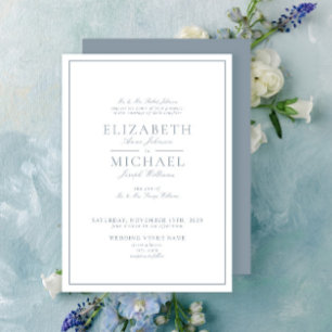 Invitación Dusty Blue Classic Script Post Boda Brunch