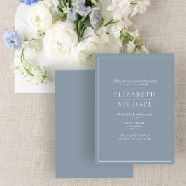 Invitación Dusty Blue Classic Script Post Boda Brunch