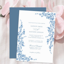 Dusty Blue Classic Vintage Floral Garden Wedding