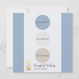 Invitación Dusty Blue Coastal Color Palette Card