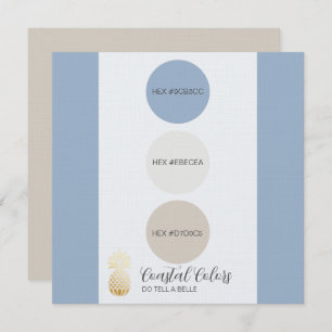 Invitación Dusty Blue Coastal Color Palette Card