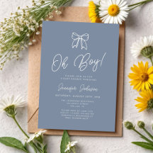 Dusty Blue Coquette Bow Niño Baby Shower