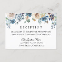 Dusty Blue Cream Floral Wedding