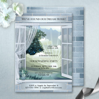 Invitación Dusty Blue Dream Home