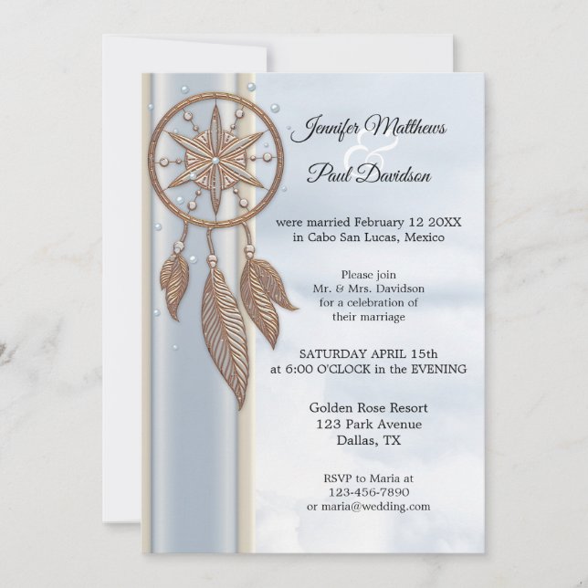 Invitación Dusty Blue Dreamcatcher Wedding Only (Anverso)