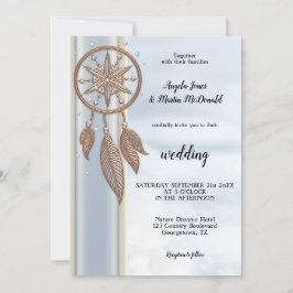 Invitación Dusty Blue Dreamcatcher Wedting