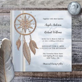 Invitación Dusty Blue Dreamcatcher Wedting