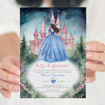 Invitación Dusty Blue Dress Green Forest 15 Anos Mis Quince<br><div class="desc">Dusty Blue Dress Green Forest 15 Anos Mis Quince Birthday Invitation
Pink Castle Green Forest Navy Sky
Quinceañera 15 Anos,  16th Birthday</div>
