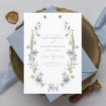 Dusty Blue Elegant Garden Vintage Wedding