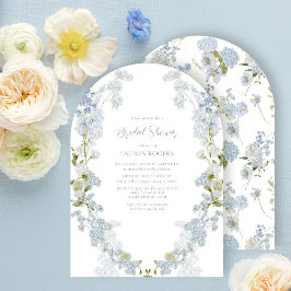 Invitación Dusty Blue Elegant Jardín Vintage Bridal Ducha