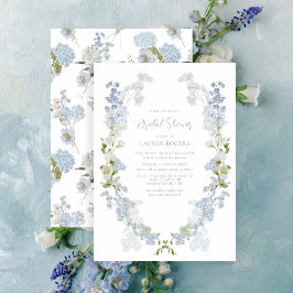 Invitación Dusty Blue Elegant Jardín Vintage Bridal Ducha