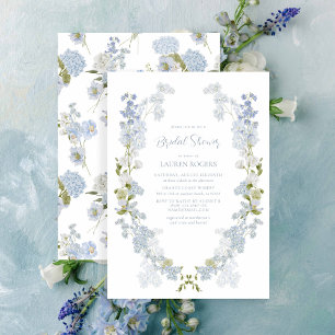 Invitación Dusty Blue Elegant Jardín Vintage Bridal Ducha