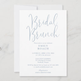 Invitación Dusty Blue Elegante Guion Cumpleaños Nupcial Riego