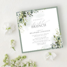 Invitación Dusty Blue Eucalyptus Botanical Bridal Brunch