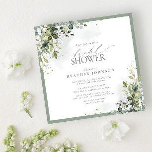 Invitación Dusty Blue Eucalyptus Botanical Bridal Shower